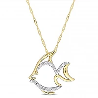 Julianna B 10K Yellow Gold Diamond Fish Pendant