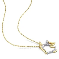 Julianna B 10K Yellow Gold Diamond Fish Pendant