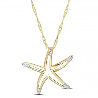 Julianna B 10K Yellow Gold 0.04CTW Diamond Starfish Pendant
