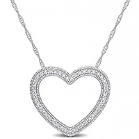 Julianna B 14K White Gold 0.22CTW Diamond Heart Pendant