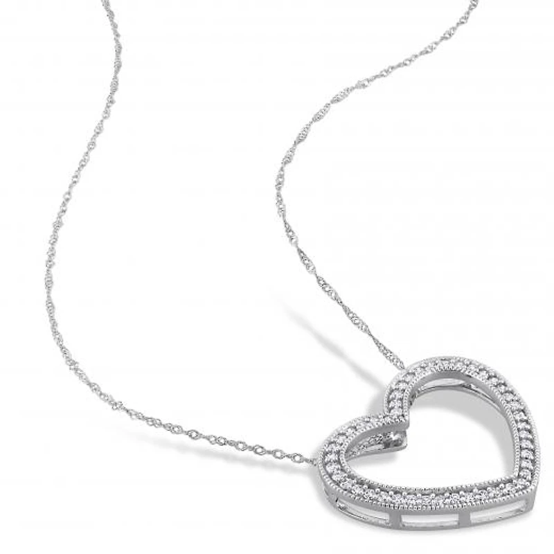 Julianna B 14K White Gold 0.22CTW Diamond Heart Pendant