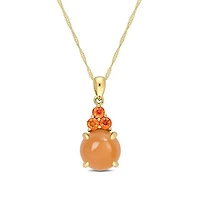 Julianna B 14K Yellow Gold Orange Moonstone & Orange Sapphire Necklace