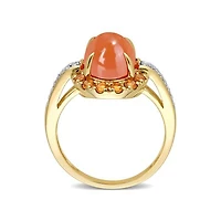 Julianna B 14K Yellow Gold Diamond, Orange Moonstone & Madeira Citrine Ring