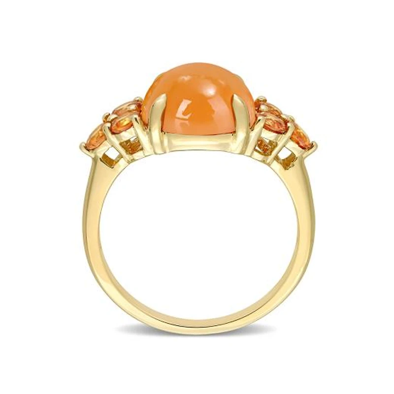 Julianna B 14K Yellow Gold Orange Moonstone & Sapphire Ring