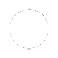Julianna B 10K White Gold 0.015 CTW Diamond & Aquamarine Necklace