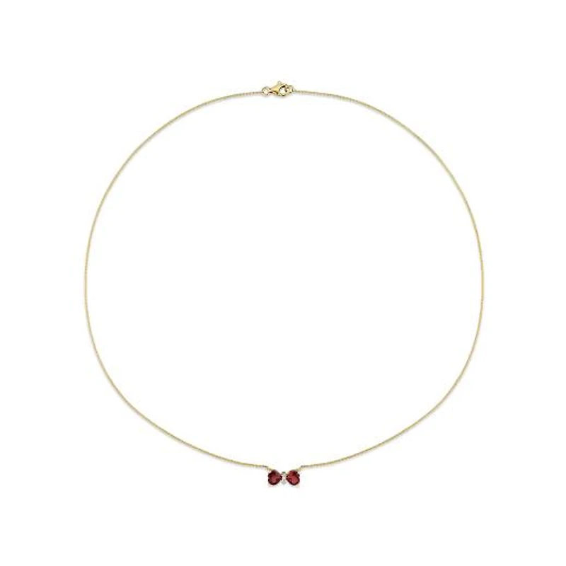 Julianna B 10K Yellow Gold 0.015 CTW Diamond & Garnet Necklace