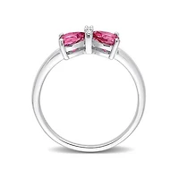 Julianna B 10K White Gold 0.015 CTW Diamond & Pink Topaz Ring