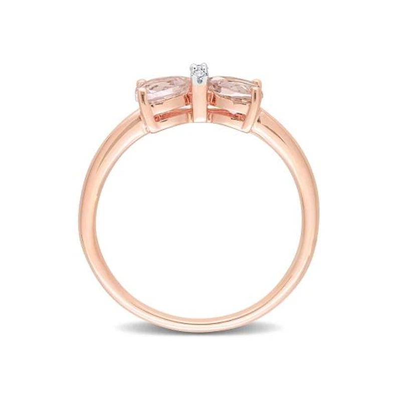 Julianna B 10K Rose Gold 0.015 CTW Diamond & Morganite Ring