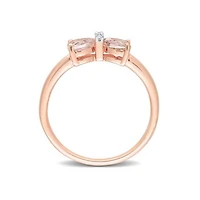 Julianna B 10K Rose Gold 0.015 CTW Diamond & Morganite Ring