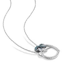 Julianna B 10K White Gold London Blue Topaz Fashion Pendant With Chain