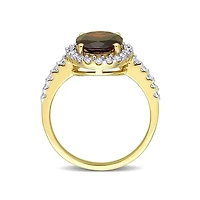 Julianna B 10K Yellow Gold Garnet & Lab Grown White Sapphire Ring