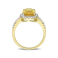 Julianna B 10K Yellow Gold Citrine & Lab Grown White Sapphire Ring