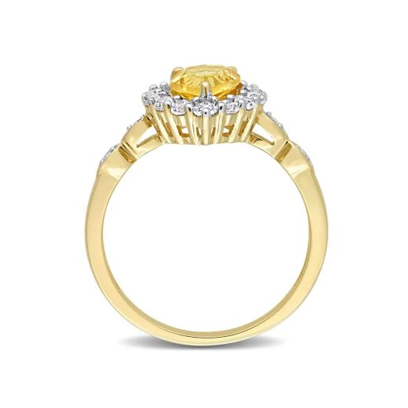 Julianna B 10K Yellow Gold 0.02CTW Diamond, Citrine & White Topaz Ring