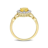 Julianna B 10K Yellow Gold 0.02CTW Diamond, Citrine & White Topaz Ring