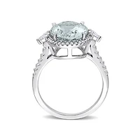 Julianna B 14K White Gold 0.47CTW Diamond & Aquamarine Ring