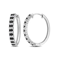 Julianna B Sterling Silver Black Spinel & Lab Grown White Sapphire Earrings