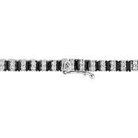 Julianna B Sterling Silver Black Spinel, Created White Sapphire Tennis Bracelet