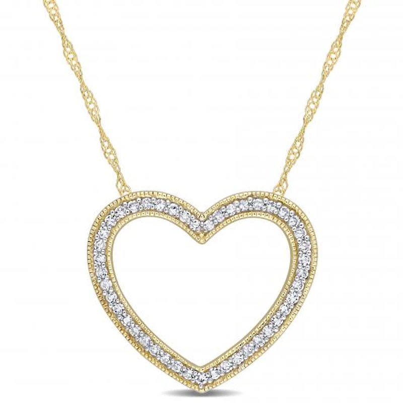 Julianna B 14K Yellow Gold 0.22CTW Diamond Heart Pendant
