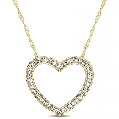 Julianna B 14K Yellow Gold 0.22CTW Diamond Heart Pendant