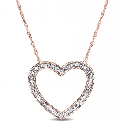 Julianna B 14K Rose Gold 0.22CTW Diamond Heart Pendant