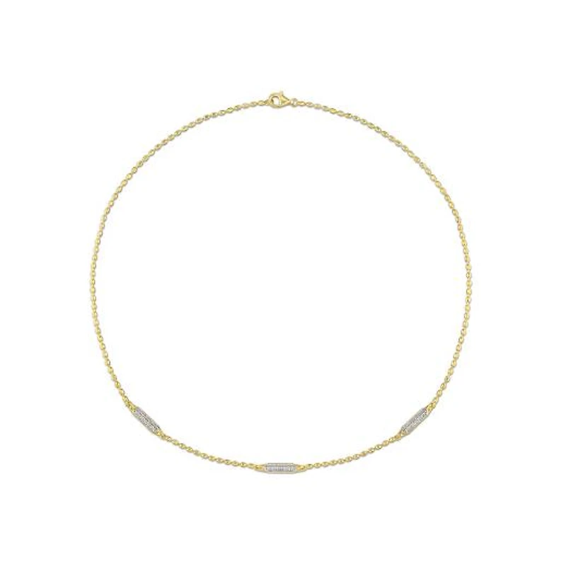 Julianna B Yellow Plated Sterling Silver Lab Grown White Sapphire Necklace