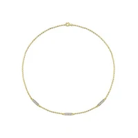 Julianna B Yellow Plated Sterling Silver Lab Grown White Sapphire Necklace