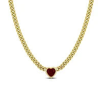 Julianna B Yellow Plated Sterling Silver Lab Grown Ruby Necklace