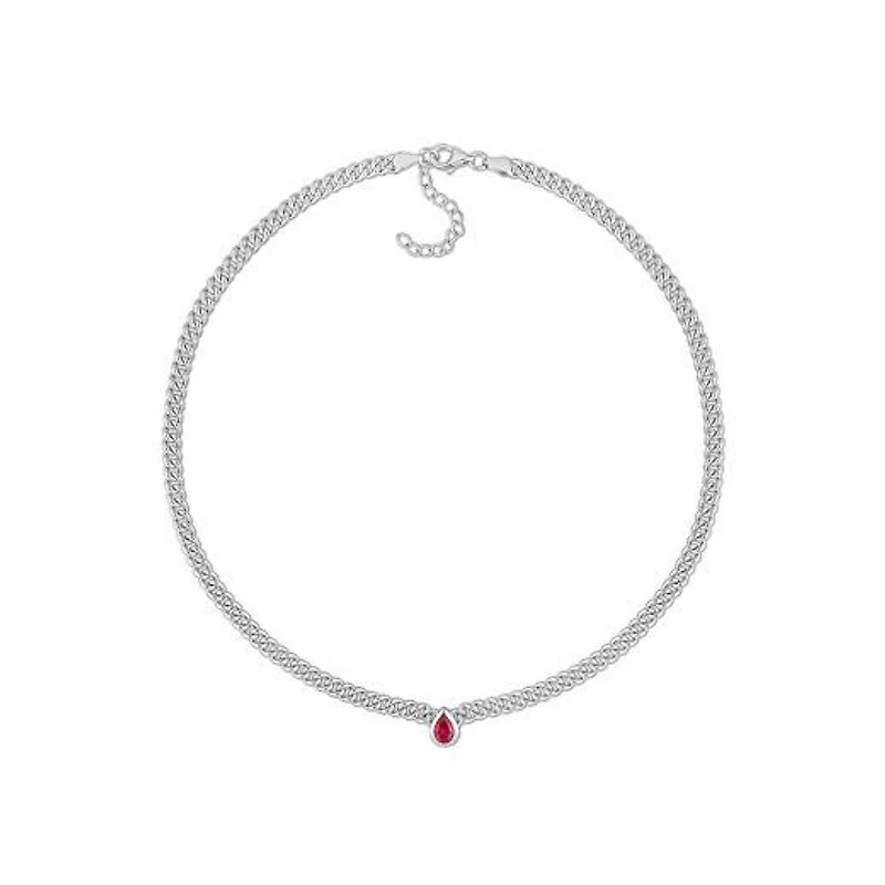 Julianna B Sterling Silver Lab Grown Ruby Necklace