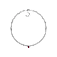 Julianna B Sterling Silver Lab Grown Ruby Necklace