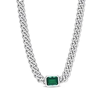 Julianna B Sterling Silver Lab Grown Emerald Necklace