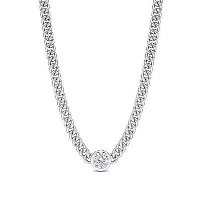 Julianna B Sterling Silver Lab Grown White Sapphire Necklace