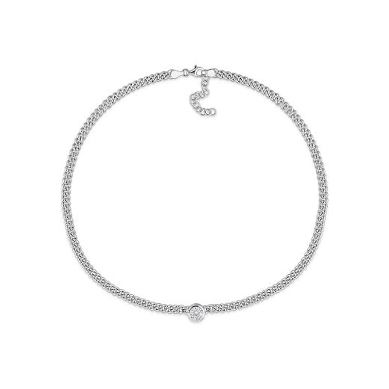 Julianna B Sterling Silver Lab Grown White Sapphire Necklace