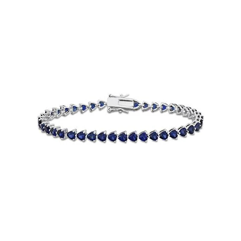 Julianna B Sterling Silver Lab Grown Blue Sapphire Tennis Bracelet