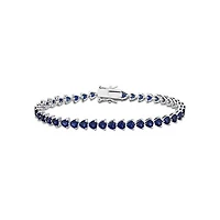 Julianna B Sterling Silver Lab Grown Blue Sapphire Tennis Bracelet