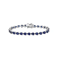 Julianna B Sterling Silver Lab Grown Blue Sapphire Tennis Bracelet