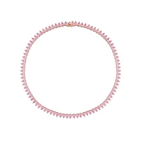 Julianna B Created Pink Sapphire Rose Plated Sterling Silver 18" Tennis Necklace