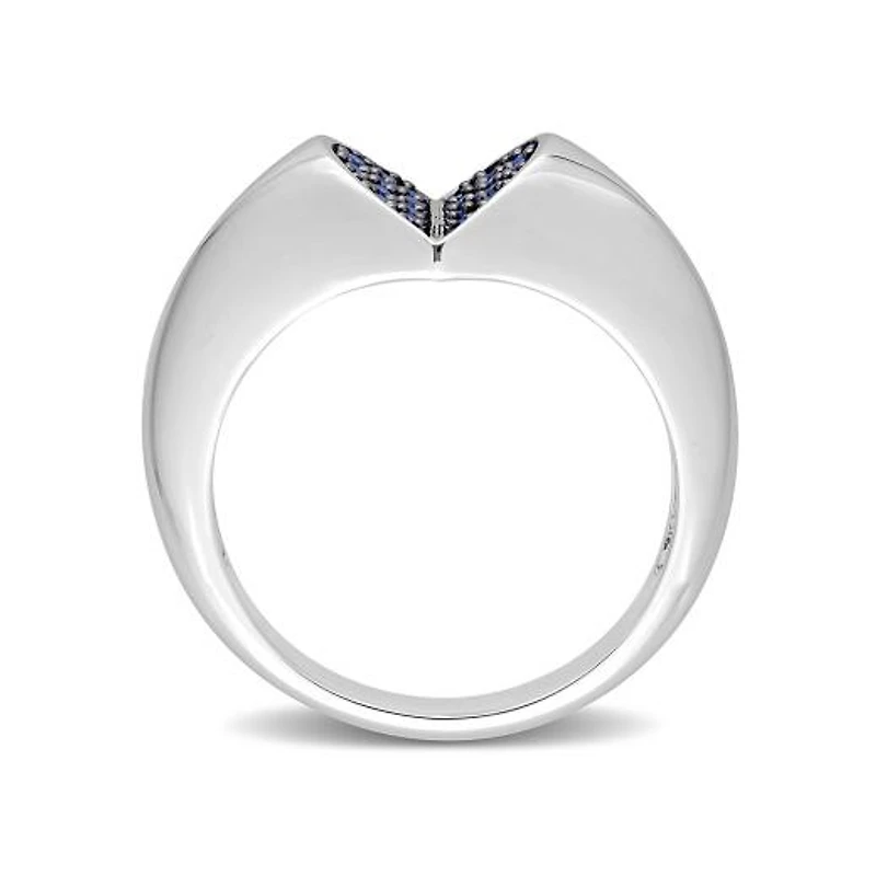 Julianna B Sterling Silver Lab Grown Blue Sapphire Ring