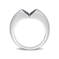 Julianna B Sterling Silver Lab Grown Blue Sapphire Ring