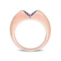 Julianna B Rose Plated Sterling Silver Amethyst-Africa Ring