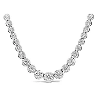 10K White Gold 3.00CTW Diamond Tennis Necklace