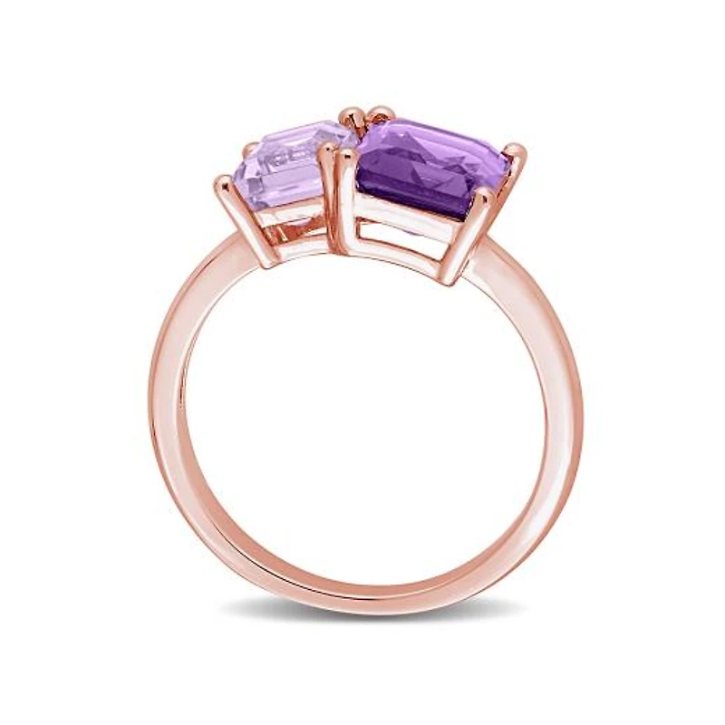 Julianna B Rose Plated Sterling Silver Amethyst & Pink Ring