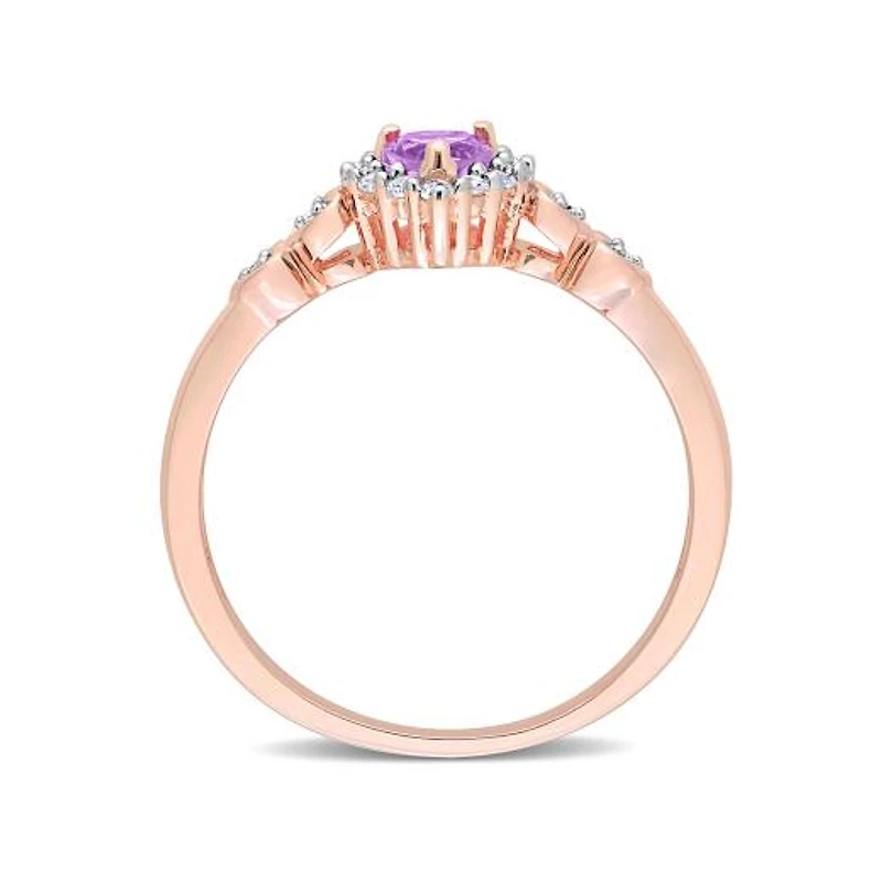 Julianna B Sterling Silver Diamond, Amethyst & Created White Sapphire Ring
