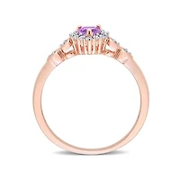 Julianna B Sterling Silver Diamond, Amethyst & Created White Sapphire Ring