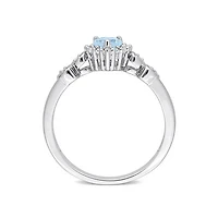 Julianna B Sterling Silver Diamond, Blue Topaz & Created White Sapphire Ring