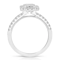 New Brilliance Lab Grown 2.10CTW Emerald Cut Diamond Halo Ring in 14K White Gold