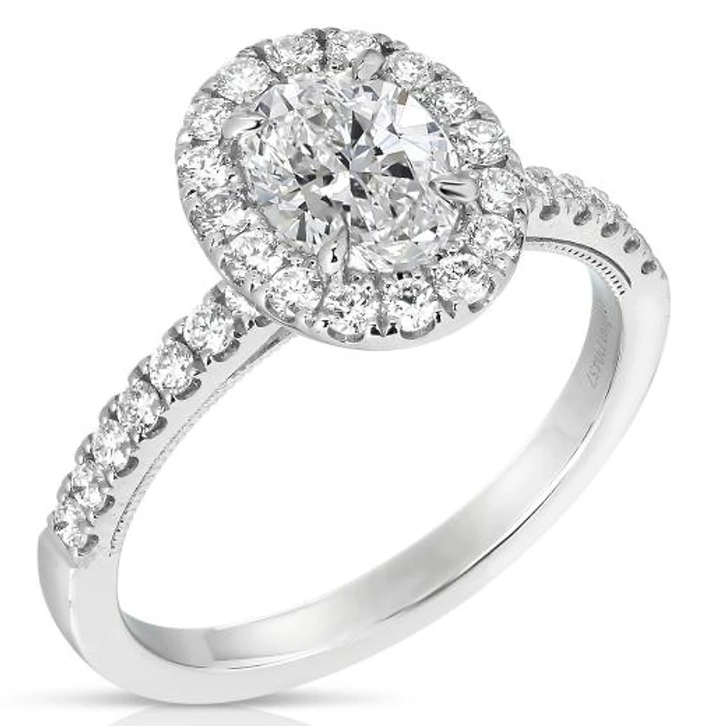 New Brilliance Lab Grown 1.52CTW Oval Cut Diamond Ring in 14K White Gold
