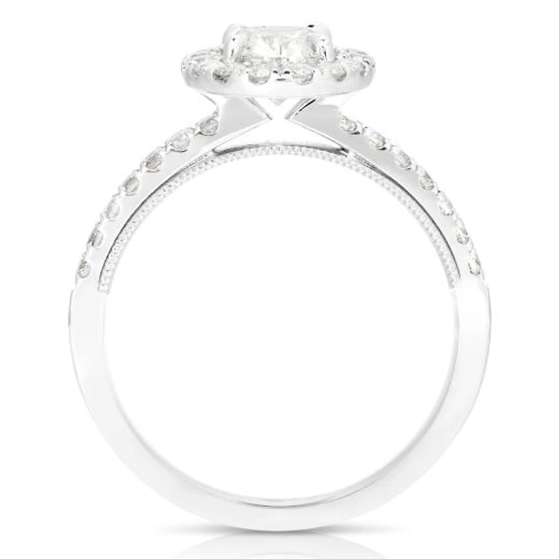 New Brilliance Lab Grown 1.52CTW Oval Cut Diamond Ring in 14K White Gold
