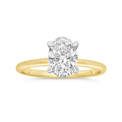 New Brilliance Lab Grown 1.57CTW Oval Cut Diamond Ring in 14K Yellow Gold