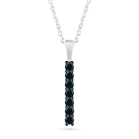 Sterling Silver 0.23CTW Black Diamond Line Pendant