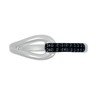 Sterling Silver 0.11CTW Black Diamond Fashion Ring